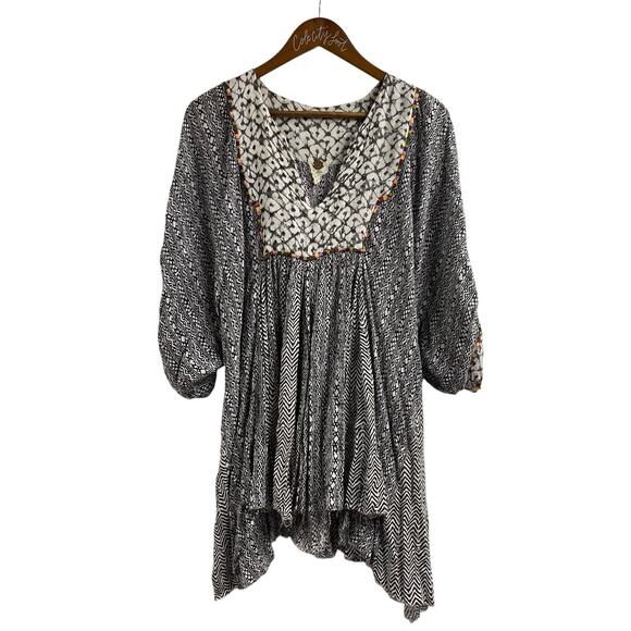 Free People Tops - Free People FP One Mixed Print Tunic Top Small Raw Hem